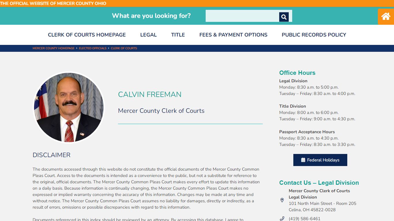 Clerk of Courts - Official Mercer County, Ohio Government Website