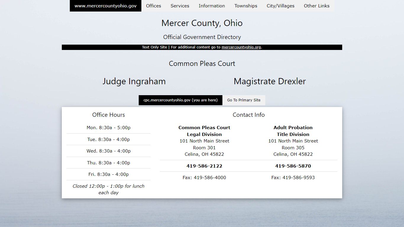 Common Pleas Court - Mercer County, Ohio