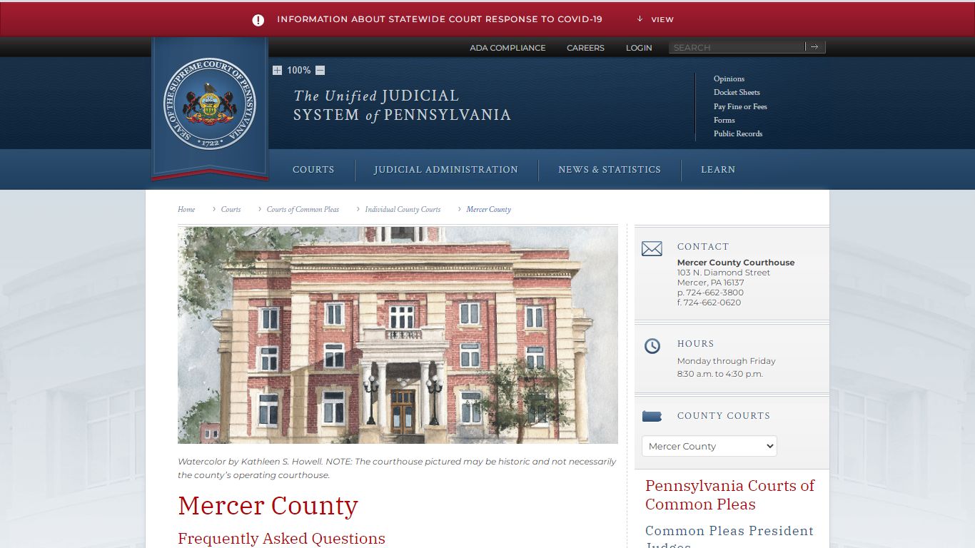 Mercer County | Individual County Courts | Courts of Common Pleas ...