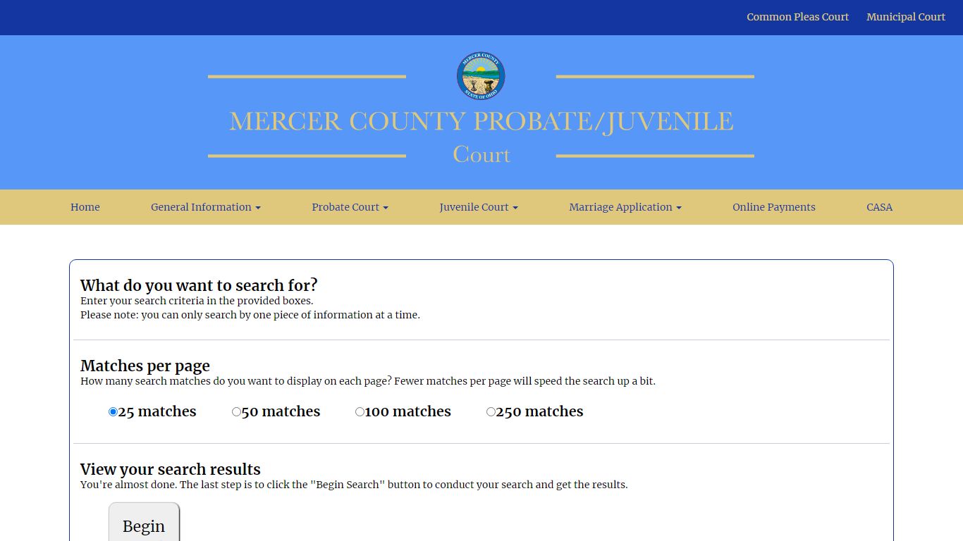 Mercer County Juvenile Court - Record Search
